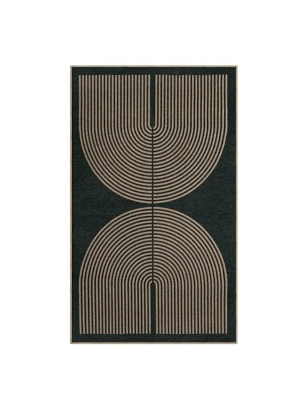 Modern Rainbow Easy Jute Outdoor Patio Rug, 3x5 ft Black Washable Rugs